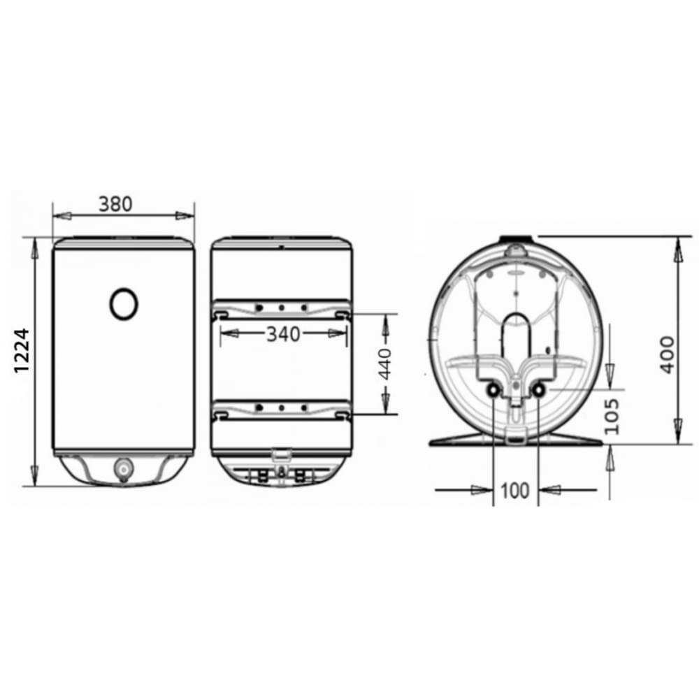 Бойлер накопичувальний електричний Atlantic Steatite Slim VM 080 D325-2-BC (Грузія) 8512301