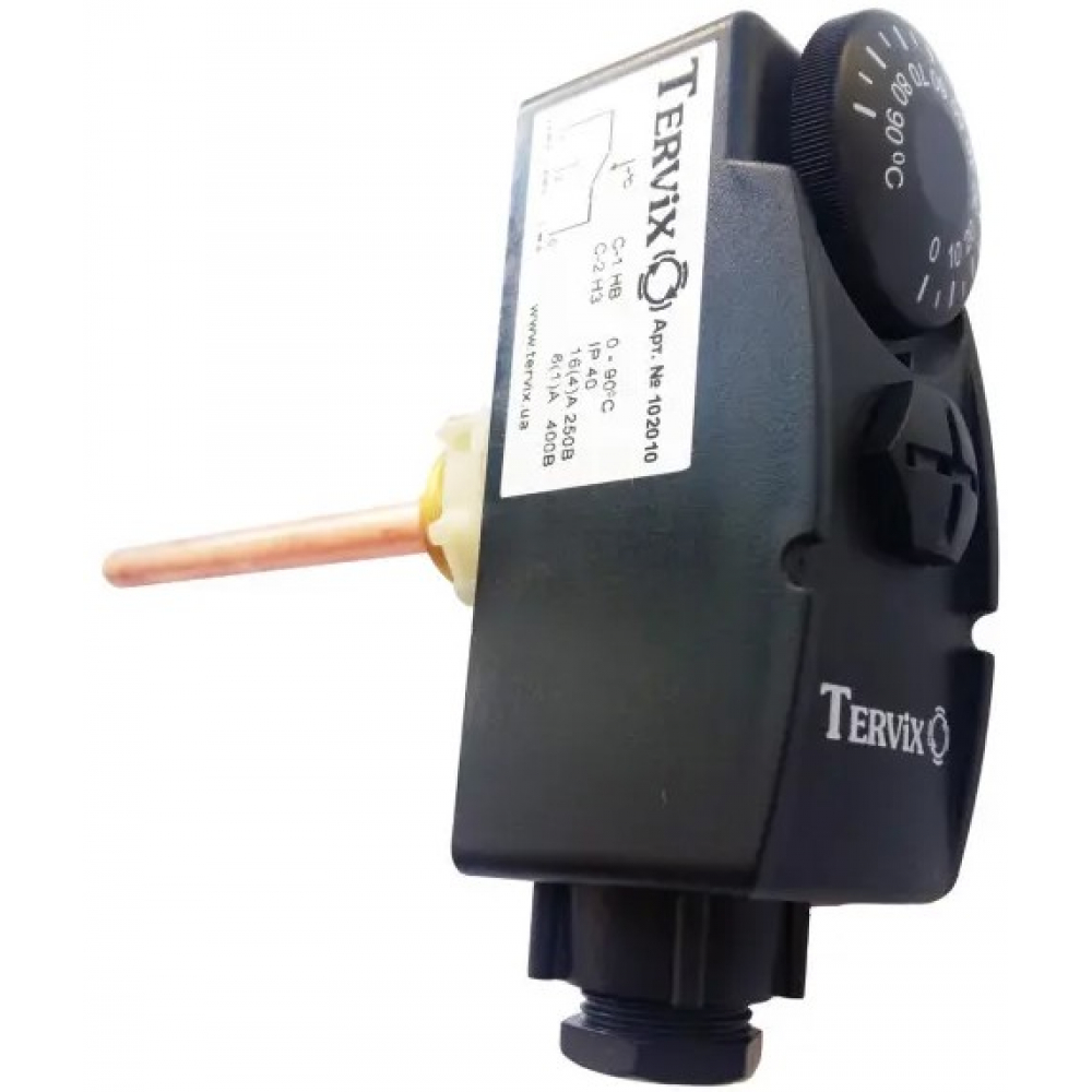 Термостат Tervix ProLine 0-90С G1/2" гильза 100мм погружной (102010)