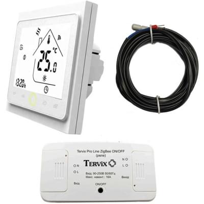 Комплект беспроводного управления отоплением Tervix Pro Line ZigBee: встроенный термостат + реле ZigBee On/Off (495121)