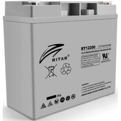 Акумулятор свинцево-кислотний (AGM) Ritar AGM RT12200 Gray Case (12V 20Ah)