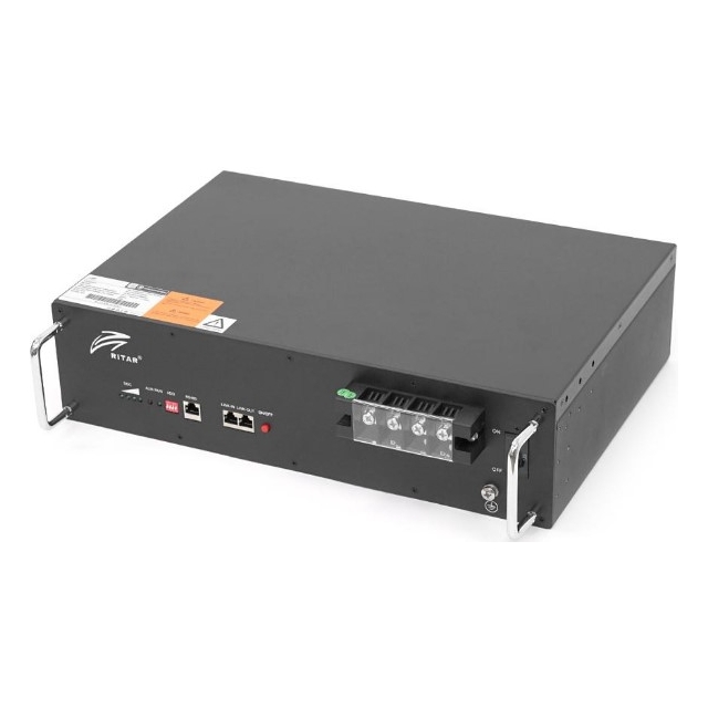 Аккумулятор литий-железо-фосфатный(LiFePo4) Ritar LiFePO4 25,6V 100Ah 2560Wh для монтажа в стойку
