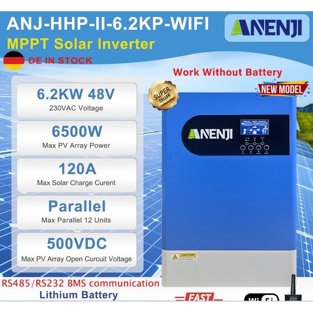 Инвертор Anenji ANJ-HHP-II-6.2KP-WIFI, 6200W, 48V