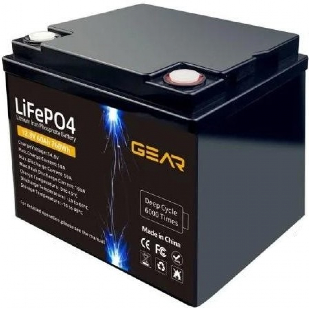 Аккумулятор Gear LiFePO4 12.8V 60AH (BMS-60A/60A), Q1