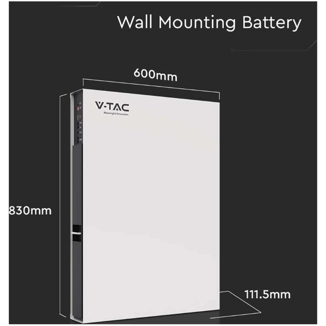 Акумулятор літій-залізо-фосфатний (LiFePo4) V-Tac Slim VT-48160 LiFePO4 (51,2V 160Аh)
