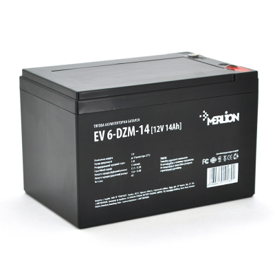 Акумулятор свинцево-кислотний Merlion EV 6-DZM-14, 12V 14Ah M5