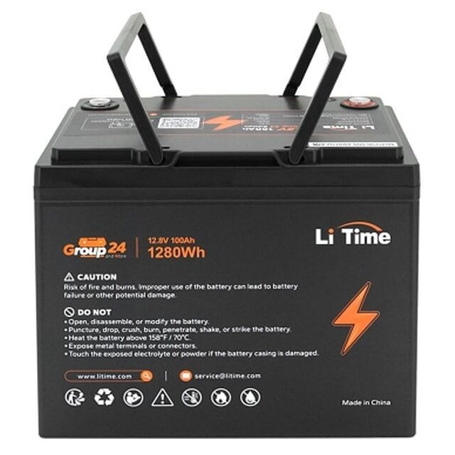 Акумулятор літій-залізо-фосфатний LiTime Group 24 Li-Time-GR24-12.8-100 LiFePO4 12,8 100Ah 1280Wh(100/100A)