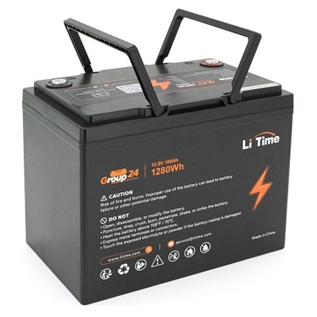 Акумулятор літій-залізо-фосфатний LiTime Group 24 Li-Time-GR24-12.8-100 LiFePO4 12,8 100Ah 1280Wh(100/100A)