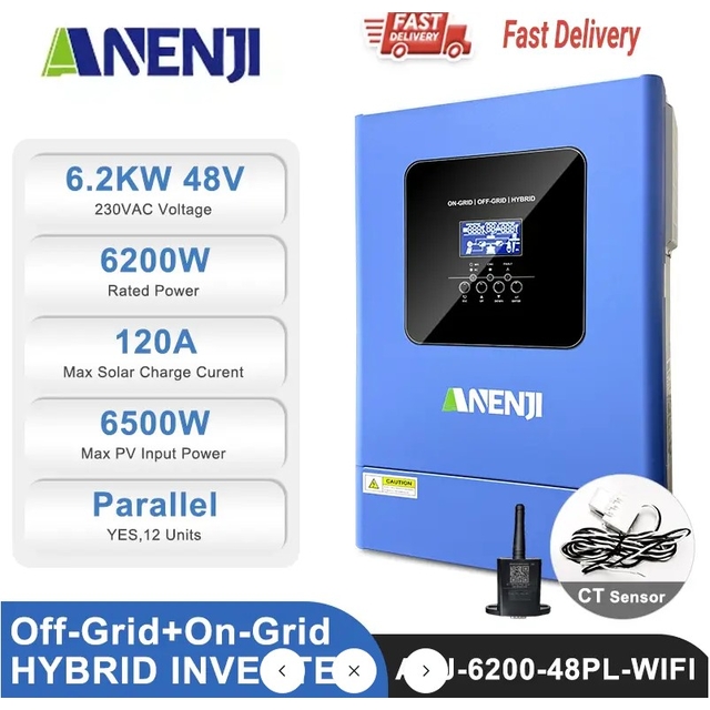 Інвертор Anenji ANJ-6200W-48PL-WIFI, 6200W, 48V