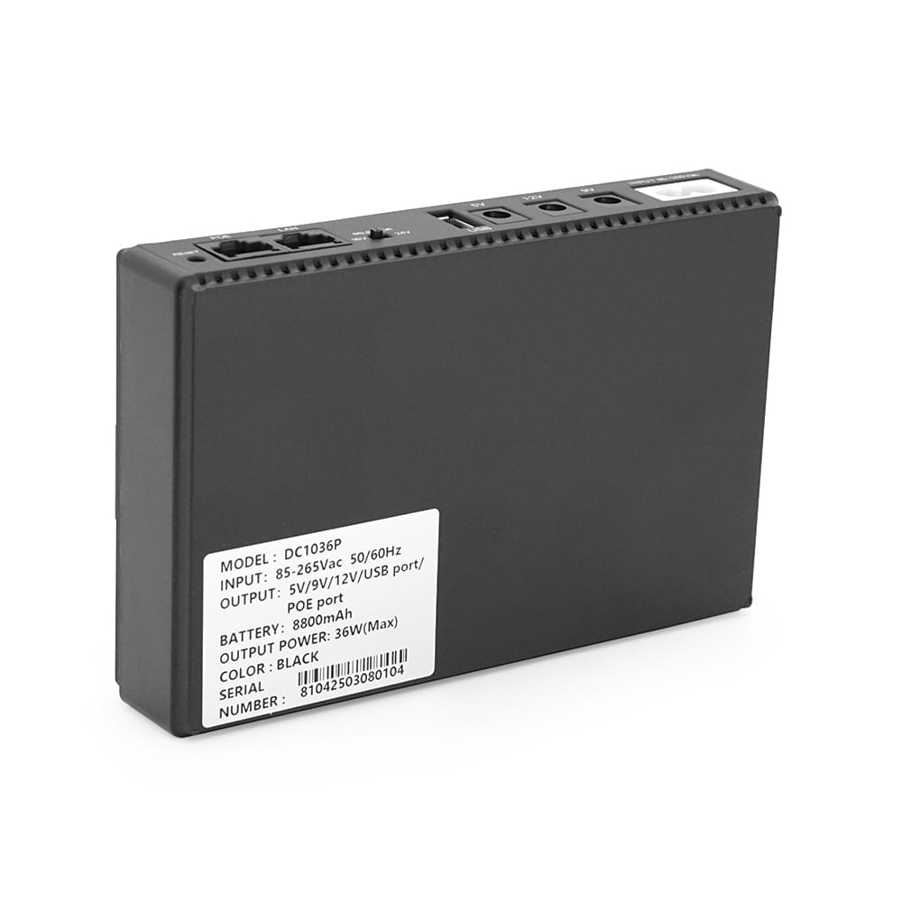 ИБП Green Wave UPS-36W DC1036P-8, 5/9/12V, 8800мAh(4*2200MAh), USB 3.0, Black, BOX