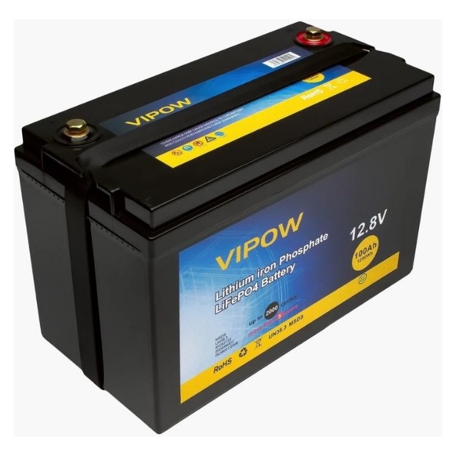 Аккумулятор литий-железо-фосфатный Vipow LiFePO4 12,8V 100Ah