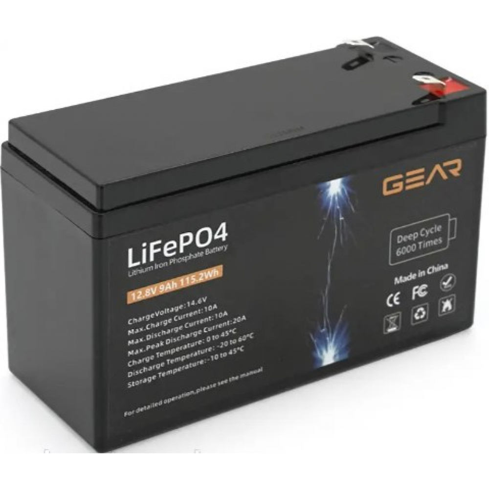 Аккумулятор Gear LiFePO4 12.8V 9AH (BMS-10A/10A), Q8