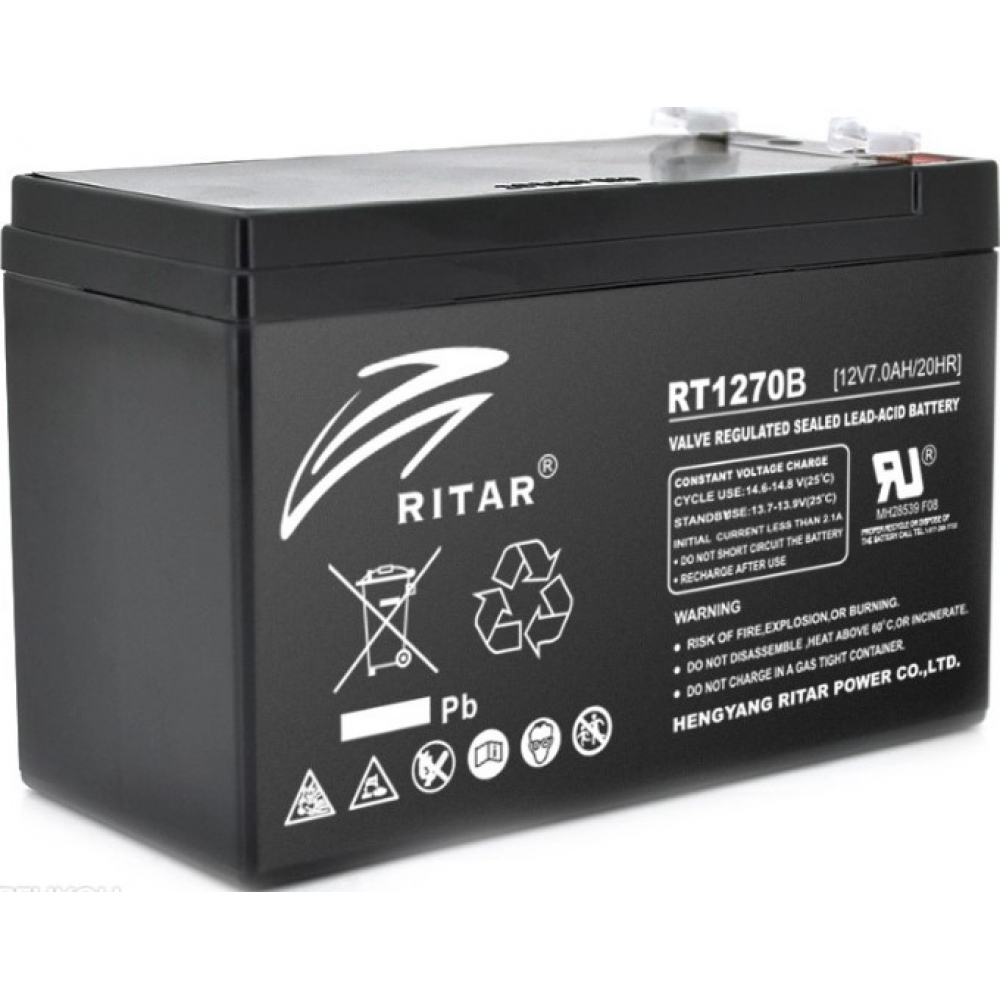 Акумулятор Ritar AGM RT1270B, Black Case, 12V 7.0Ah