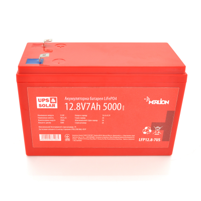 Аккумулятор литий-железо-фосфатный(LiFePo4) Merlion LiFePO4 12,8V 7Ah (4S2P/BMS-10A)