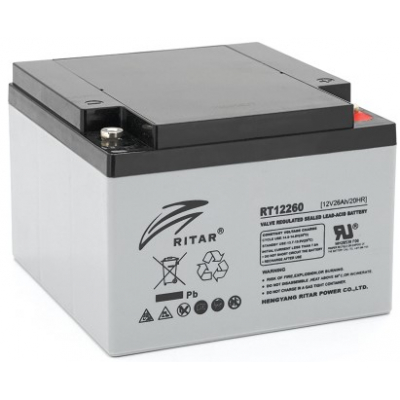 Акумулятор свинцево-кислотний (AGM) Ritar AGM RT12260 Gray Case 12V 26Ah
