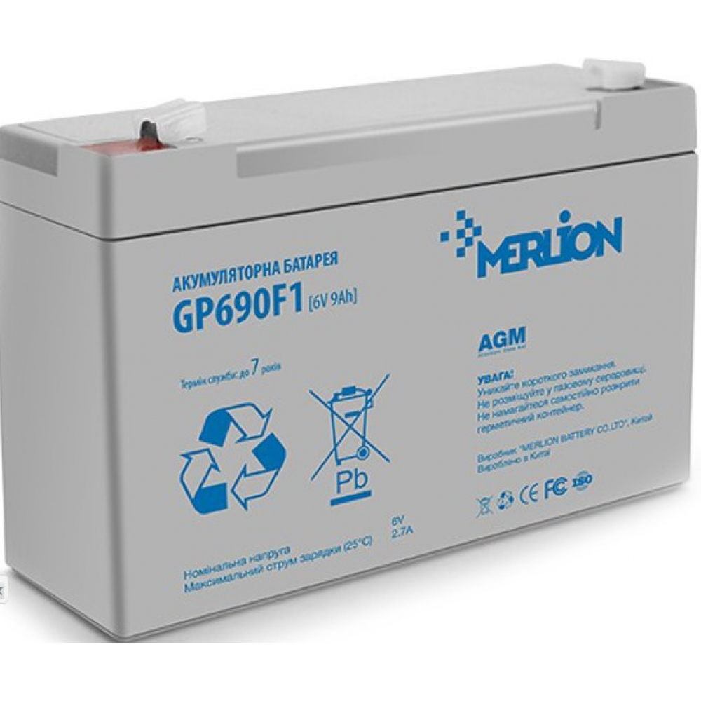 Аккумулятор Merlion AGM GP690F1 6V 9Ah