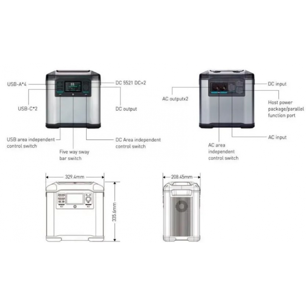 Портативна зарядна станція FlashFish P25MAX 2000W 1935Wh