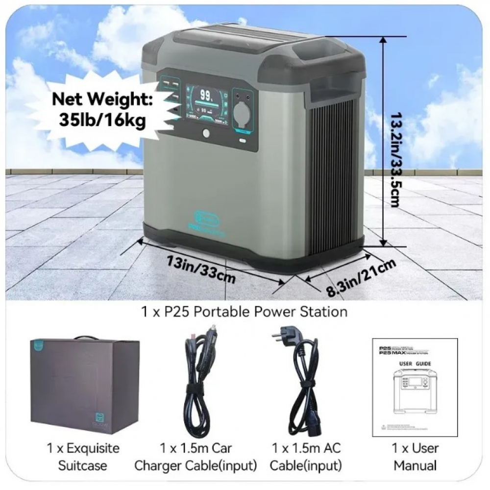 Портативна зарядна станція FlashFish P25MAX 2000W 1935Wh