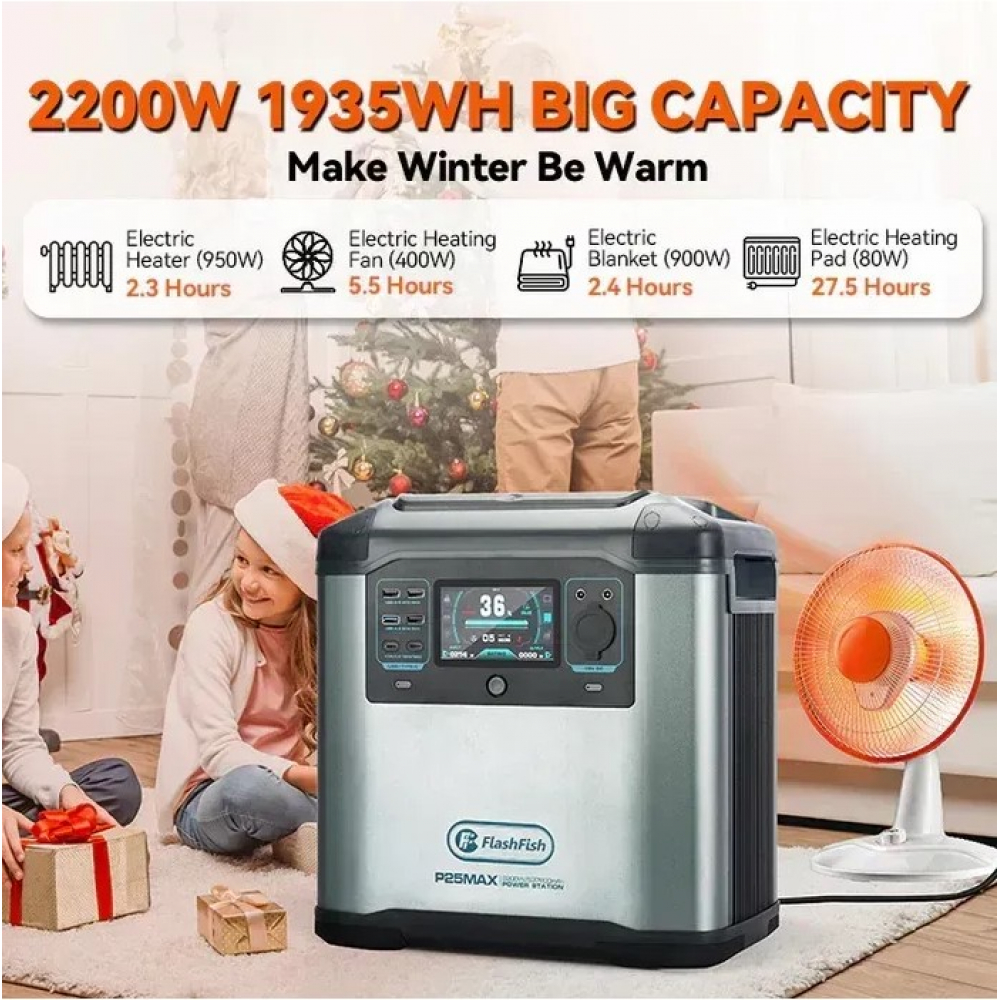 Портативна зарядна станція FlashFish P25MAX 2000W 1935Wh