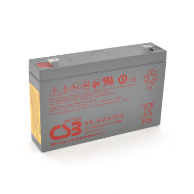 Аккумулятор свинцово-кислотный (AGM) CSB HRL634WF2FR (6V 9Ah)