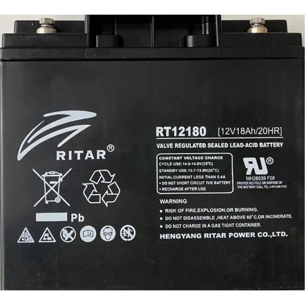 Аккумулятор Ritar AGM RT12180B, Black Case, (12V 18.0Ah)
