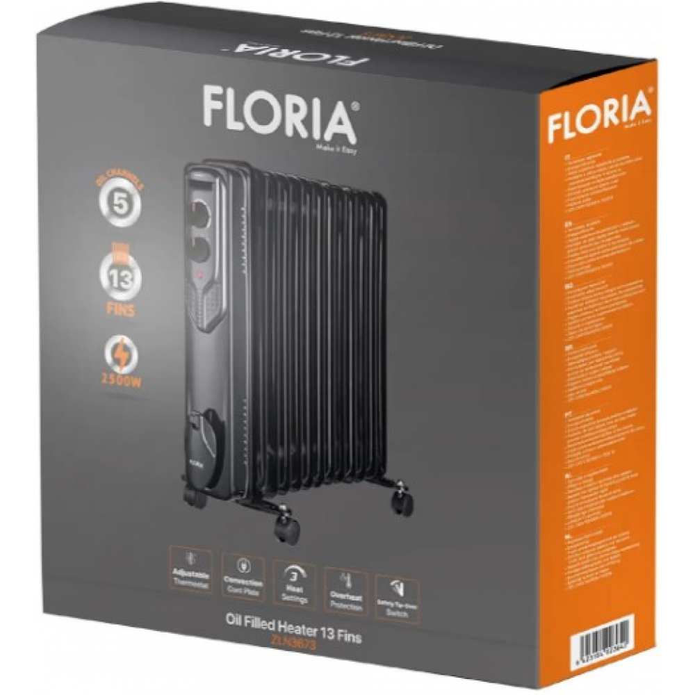 Масляний радіатор Floria ZLN3673, 2500Вт, Box