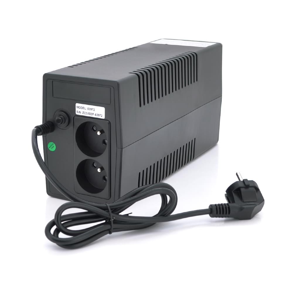 ИБП Qoltec QLT1000 (600W) Proxima-L, LED, AVR, 3st, 2xSCHUKO socket, 1x12V9Ah, metal Case