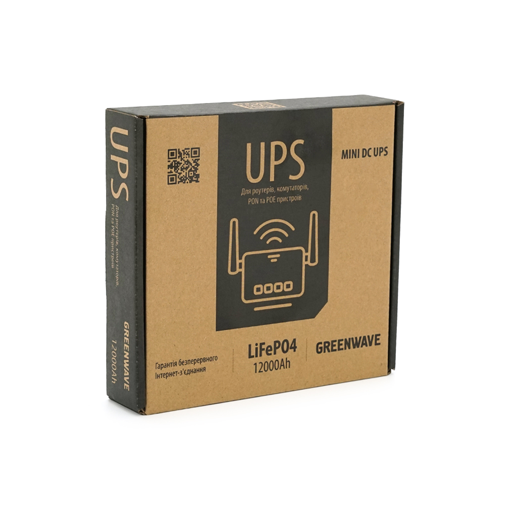 ИБП Green Wave ECO418Pro-18W, 5/9/12/15/24V, (12000MAh), Black, BOX, Q20