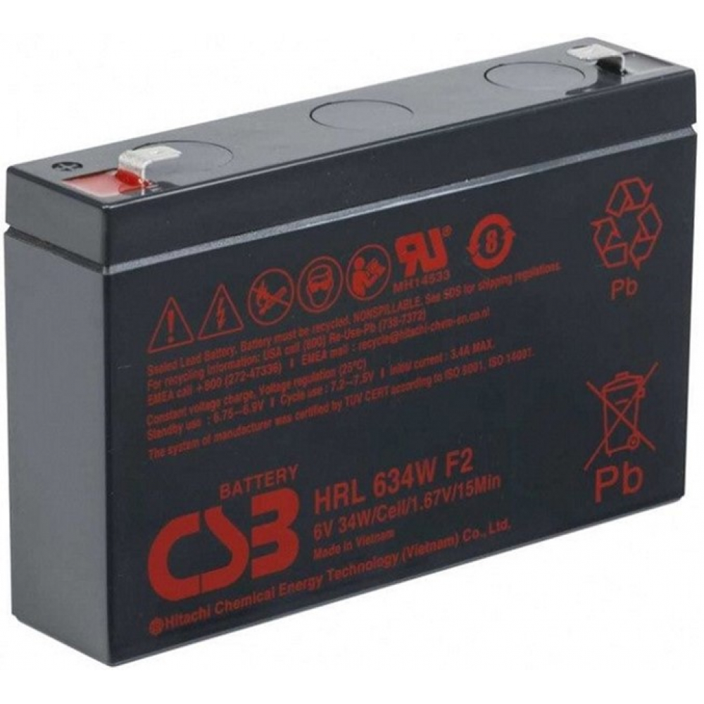 Аккумулятор CSB HRL634WF2 AGM 6V 9Ah