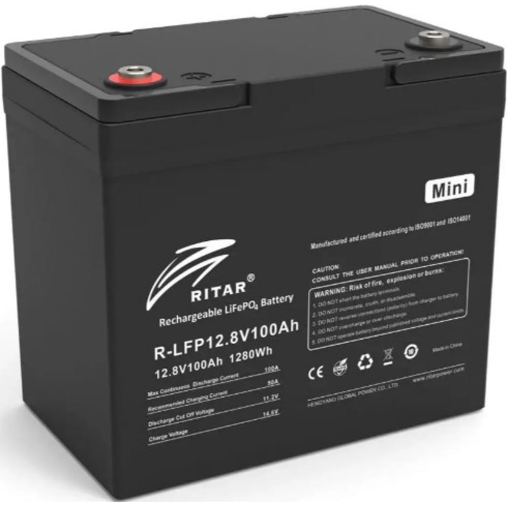 Акумулятор Ritar LiFePO4 12,8V 100Ah mini, 1280Wh BMS50@4S