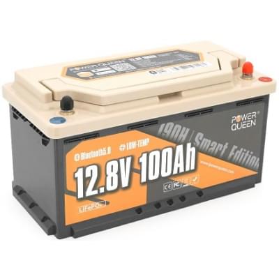 Акумулятор літій-залізо-фосфатний (LiFePo4) Power Queen LiFePO4 RV190 12,8V 100Ah H190 1280Wh BMS 100A