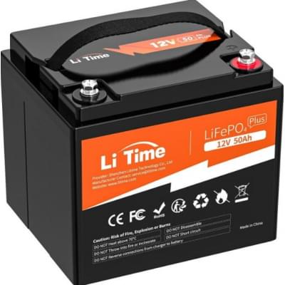 Акумулятор літій-залізо-фосфатний LiTime L12V50-BASIC-4-A38 LiFePO4 12,8V 50Ah 640Wh(100/100A)