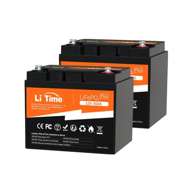 Акумулятор літій-залізо-фосфатний LiTime L12V50-BASIC-4-A38 LiFePO4 12,8V 50Ah 640Wh(100/100A)