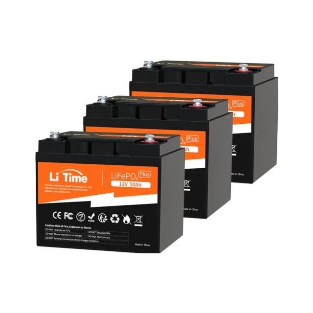 Акумулятор літій-залізо-фосфатний LiTime L12V50-BASIC-4-A38 LiFePO4 12,8V 50Ah 640Wh(100/100A)