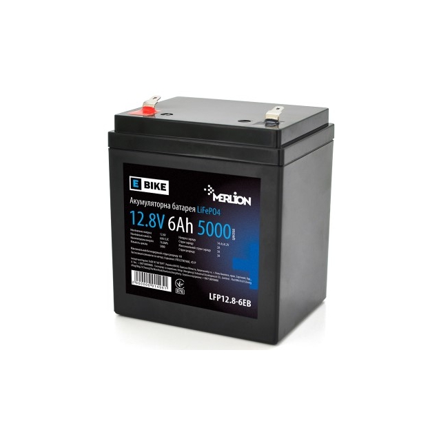 Акумулятор літій-залізо-фосфатний (LiFePo4) Merlion LiFePO4 12,8V 6Ah (4S1P/BMS-5A)