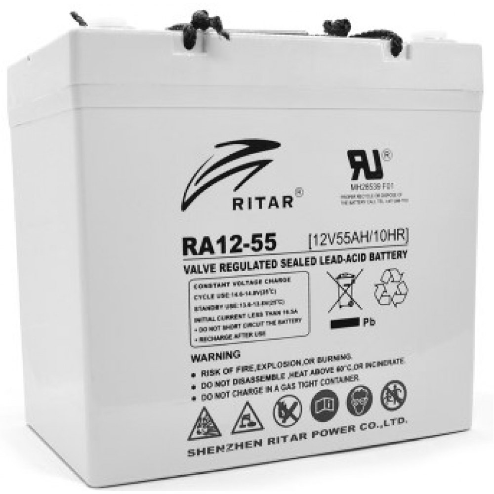 Акумулятор Ritar AGM RA12-55, Gray Case, 12V 55Ah