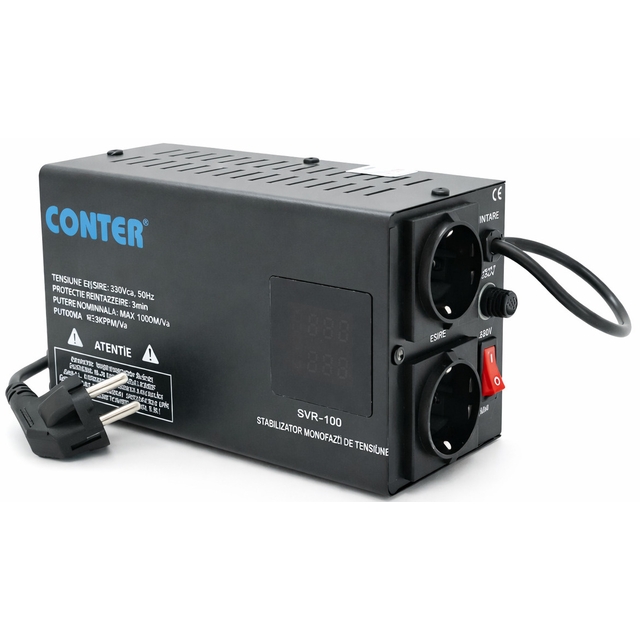 Стабилизатор напряжения релейный Conter SVRS-1000VA/750W (1 фаза)