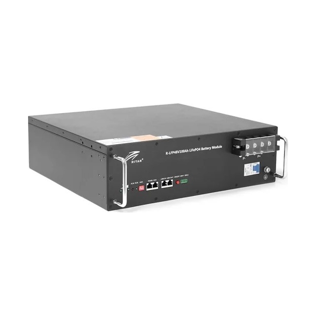 Акумулятор літій-залізо-фосфатний Ritar R-LFP 48V 100Ah LiFePO4 4800Wh BMS100@16S для монтажу в стійку