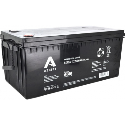 Акумулятор свинцево-кислотний (AGM) Azbist Super AGM ASAGM-122000M8 Black Case 12V 200Ah Q1