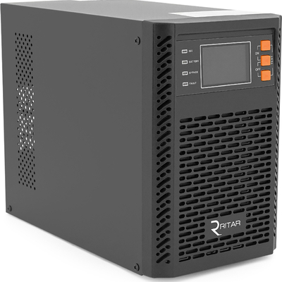 ДБЖ ON-LINE Ritar TOWER PT-1KSLI-LCD, 1000 Вт, 25,6 В постійного струму, 154 Вт·год LiFePo4, роз’єми Euro *2 шт., 1*USB, 1*RS232, 1*EPO, слот SNMP, Q2