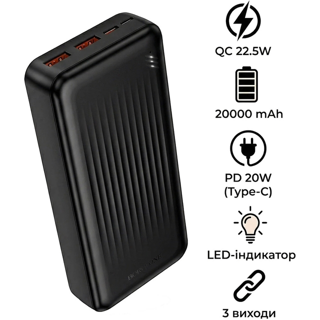 Повербанк Borofone BJ80A 20000mAh, 22.5W