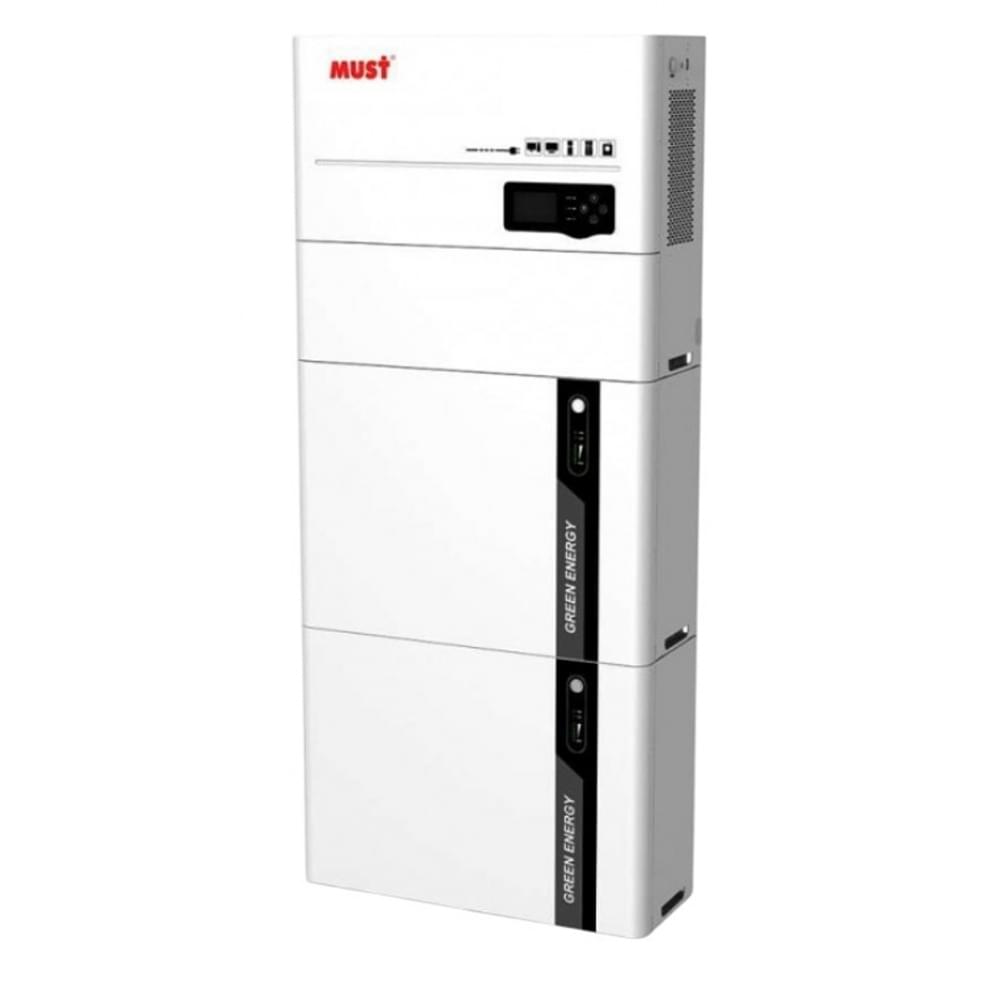 Комплект резервного питания Must HBP-55482ES, 5,5KW+ 2 шт АКБ LiFePo4 51.2V DC 100Ah (10240Wh), MPPT(150~430V), 100A, IP50, CAN, RS485