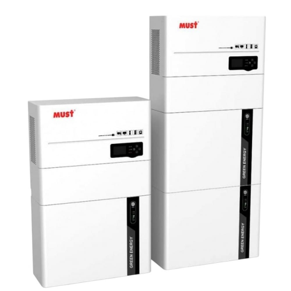 Комплект резервного питания Must HBP-55482ES, 5,5KW+ 2 шт АКБ LiFePo4 51.2V DC 100Ah (10240Wh), MPPT(150~430V), 100A, IP50, CAN, RS485