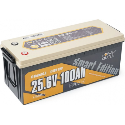 Аккумулятор литий-железо-фосфатный(LiFePo4) Power Queen LiFePO4 24V 100Ah BT 2560Wh BMS 100A