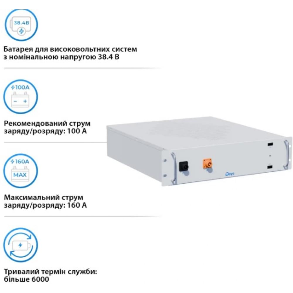 Акумулятор Deye BOS-A LiFePO4 HV 38.4v 200AH 7.68kwh