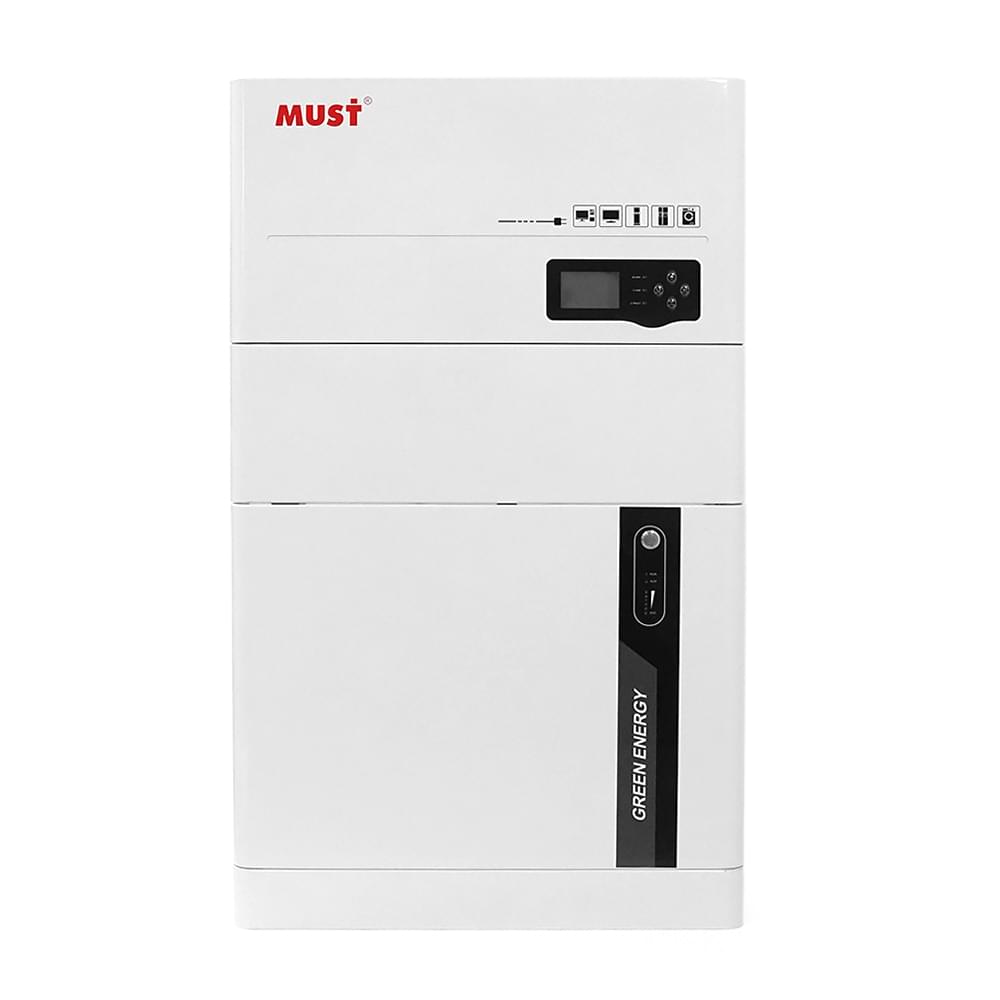 Комплект резервного питания Must HBP-5548ES, 5,5KW, 5,12KW LiFePo4 51.2V DC 100Ah (5120Wh), MPPT (150~430 V), 100A, IP50, CAN, RS485, 1320*5