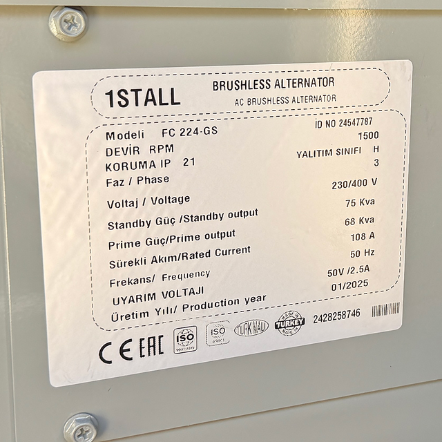 Дизельний генератор Oyal  OYY-75 YANG DONG Y4EZLD 75KVA/60KW