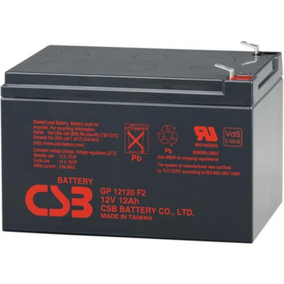 Аккумулятор свинцово-кислотный CSB GP12120F2 AGM (12V 12Ah)