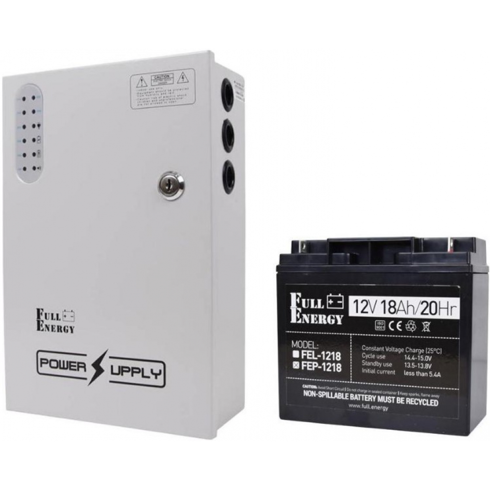 ИБП Full Energy BBG-1210/8 для видеонаблюдения 12В, 10А, под 18Ач аккумулятор