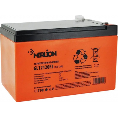 Акумулятор гелевий Merlion GL12120F2 12,V 12Ah