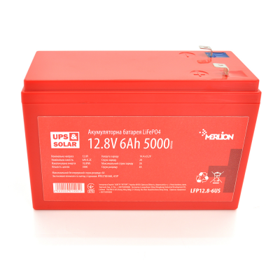 Аккумулятор литий-железо-фосфатный(LiFePo4) Merlion LiFePO4 12,8V 6Ah (4S1P/BMS-10A)